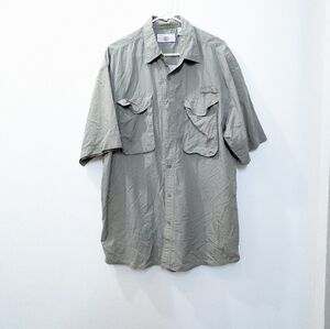 PENN REELS AUTHENTIC FISHING GEAR Short Sleeve Nylon Shirt Light Green Mens XL